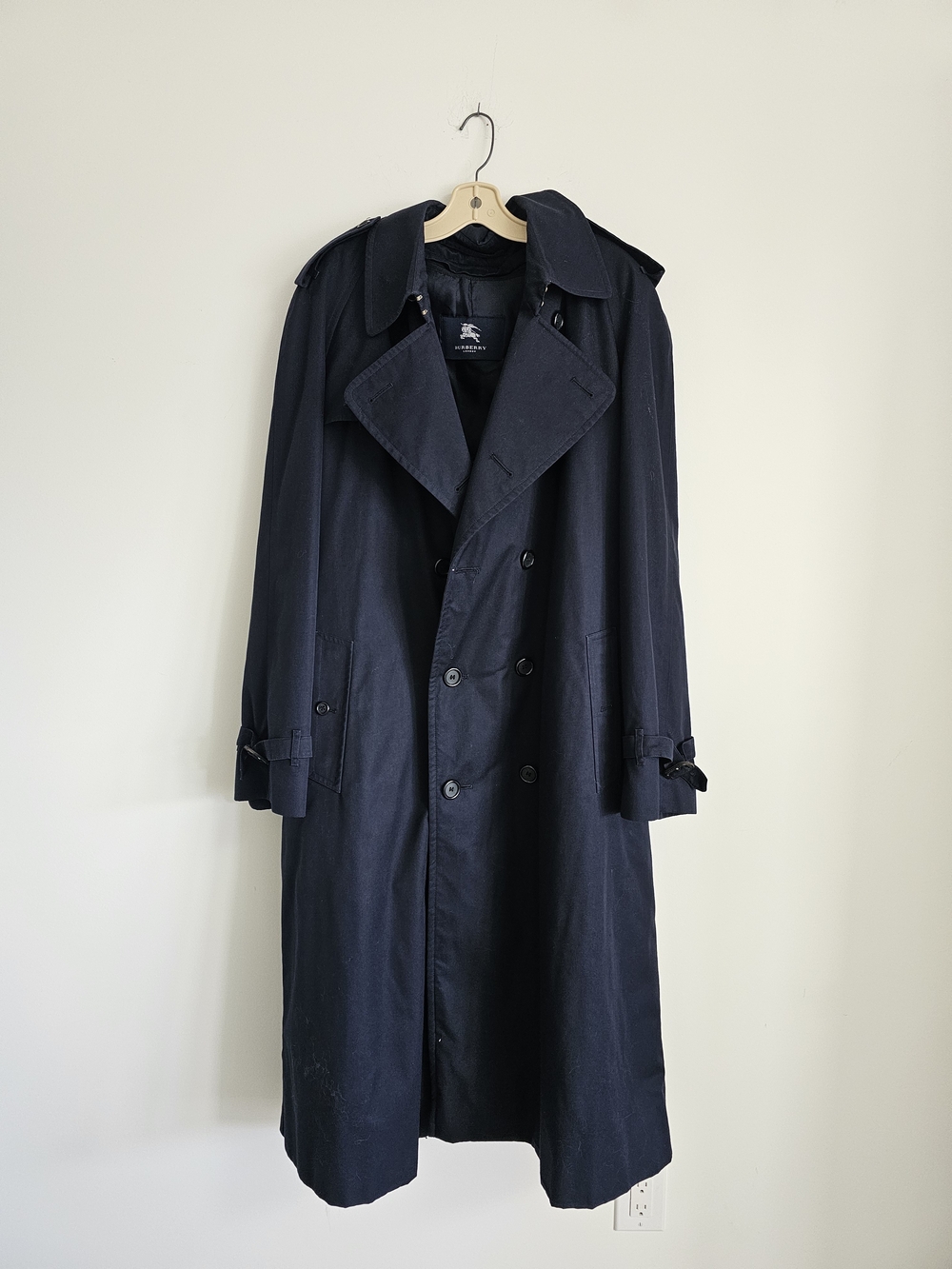Burberry Men's Navy Double-Breasted Trench Coat